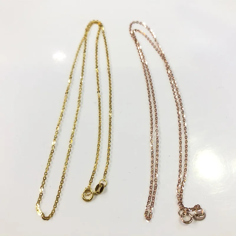 

18k Gold O Chain Real Yellow Gold Rose Gold Necklace Female Simple Necklace Fine Jewelry Accessories Gift