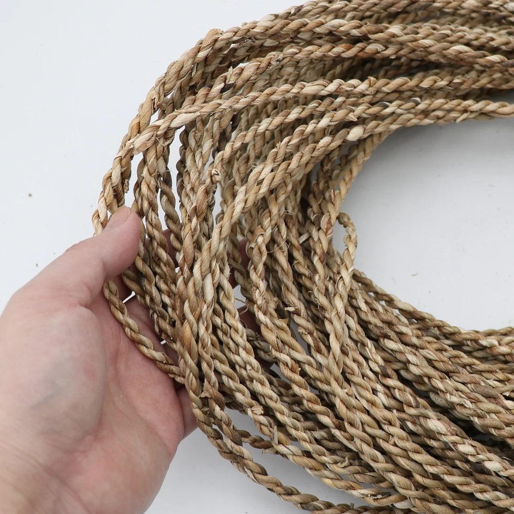 50 Meters Natural Water Hyacinth Straw Rope Handmade Weaving Grass Material Rattan Braids Knit Repair Craft Chair Basket Decor