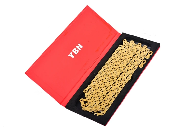 YBN Bicycle Chain Ultralight Black Gold Silver Half All Hollow 10 11 12 Speed Chain MTB Mountain Road Bike Chain for Shimano