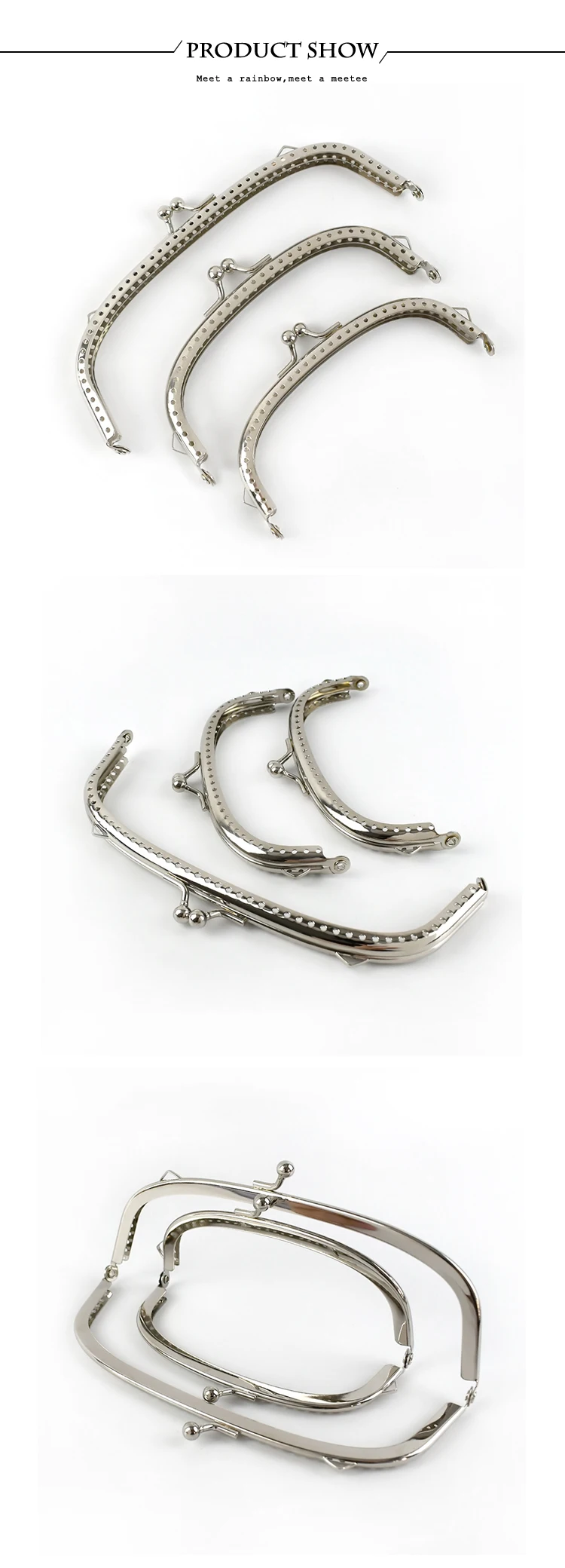5/10Pcs Silver Smooth Metal Bags Handle 10/12/15cm Purse Frame for Handbag Wallet Clourse Sewing Brackets DIY Bag Accessories