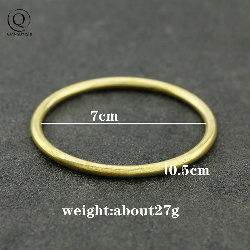 Brass Metal 7MM Inner Diameter Bracelet Bangle Pure Copper Women Fashion Style Cuff Bangles Bracelets Women Party Shaped