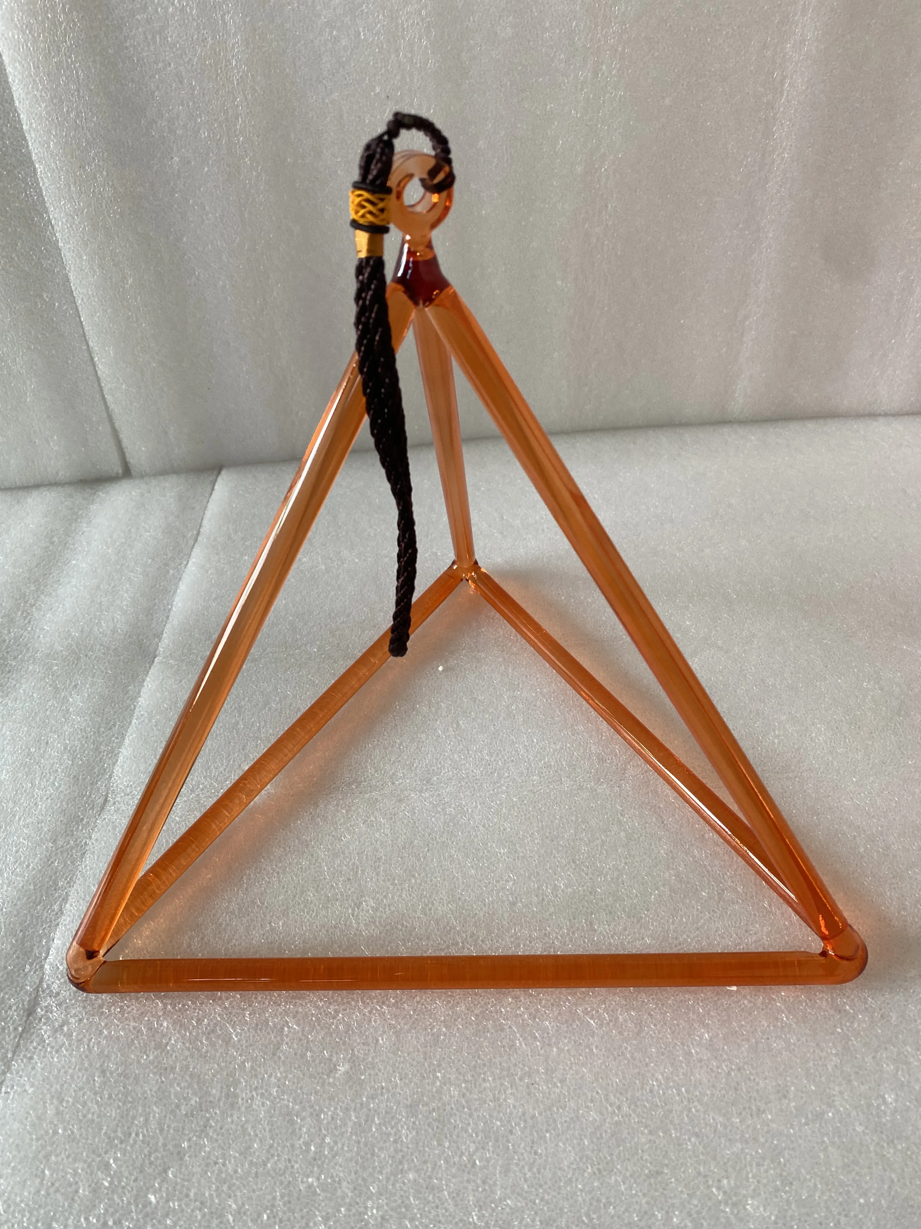 Crystal singing pyramid-triangle geometry for sound healing orange color 9