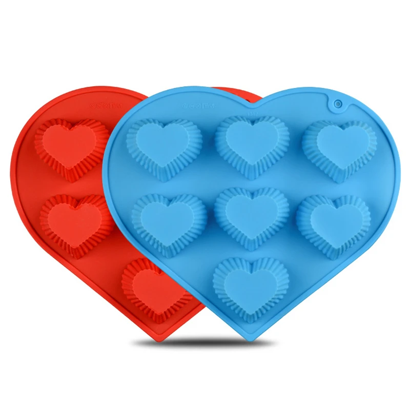 7 Holes Love Heart Chocolate Silicone Mould Baking Mold Fondant Heart Shaped Silicone Molds Fondant Cake Chocolate Mold K643