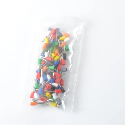 Imagen 2 del producto 100 unids/pack E0508 E7508 E1008 E1508 E2508 caja de conexiones de casquillo aislado extremo del cable conector de cable terminal de prensado