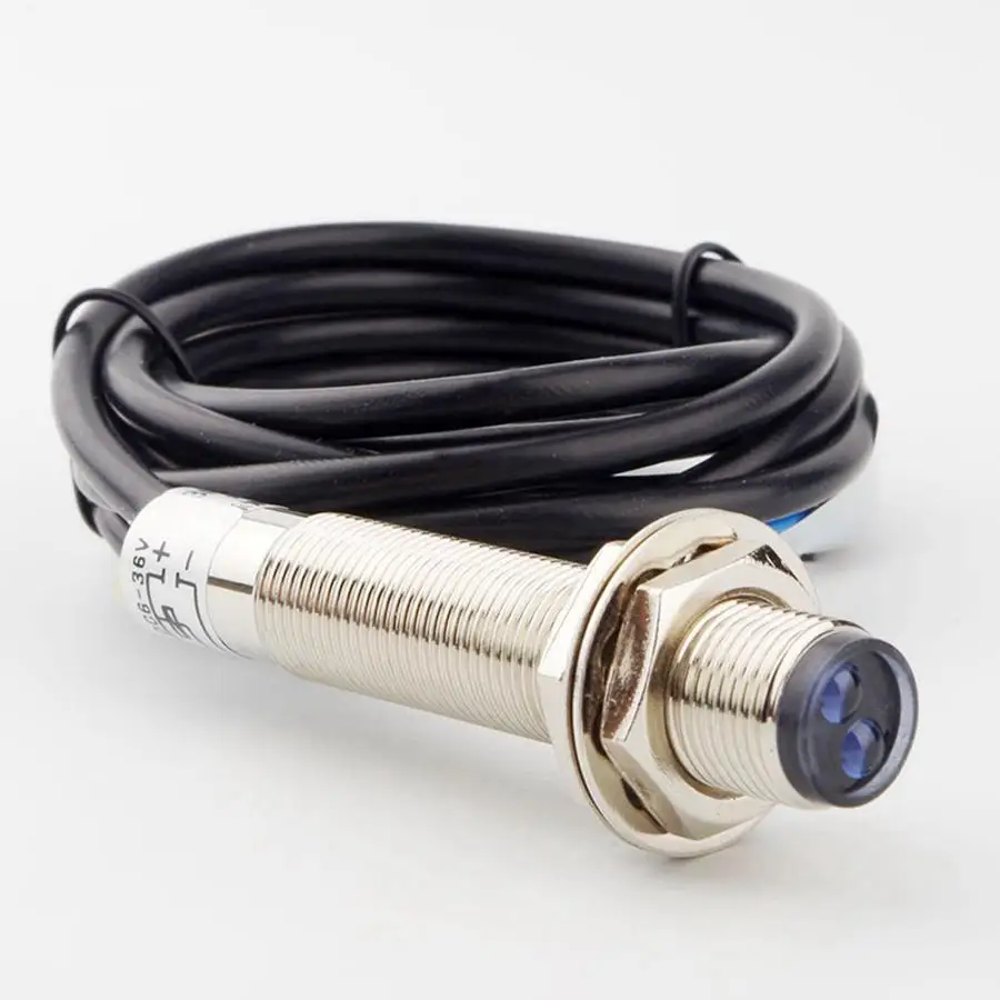 M12 diffuse reflection type Photoelectric Sensor / 10-30V Adjustable Distance Photoelectric Switch NPN / PNP