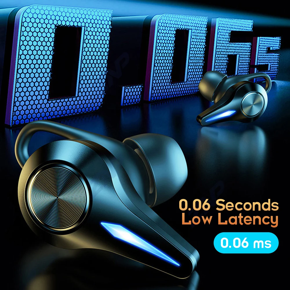 سماعات أذن TWS للألعاب سماعة لاسلكية تعمل بالبلوتوث 5.0 سماعات أذن رياضية ذكية CVC إلغاء الضوضاء سماعات رأس للألعاب مع ميكروفون