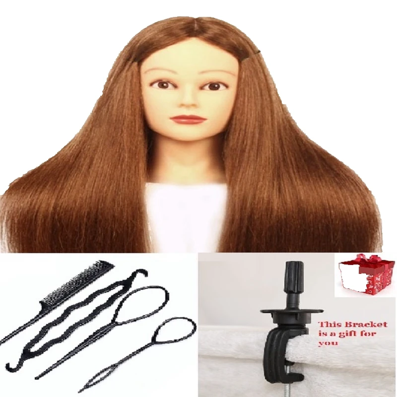 Long Blonde Hair Wigs Salon Training Mannequin Head Hairstyles Cosmetology Hairdressing Tools