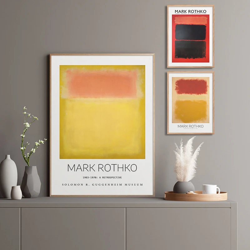 Famous MARK ROTHKO Abstract Canvas Painting Exhibition Poster And Print Wall Art Picture For Living Room Gallery Home Decoration