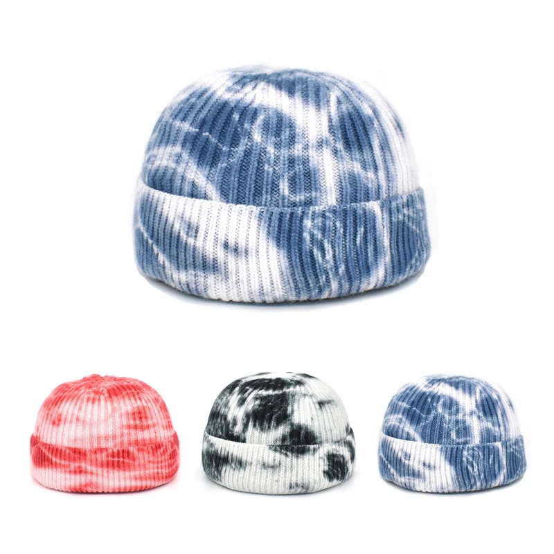 WZCX Tie Dye Unisex Keep Warm Personality Skullies Beanies Elasticity Autumn Winter Fashion New Ski Cap Beanie