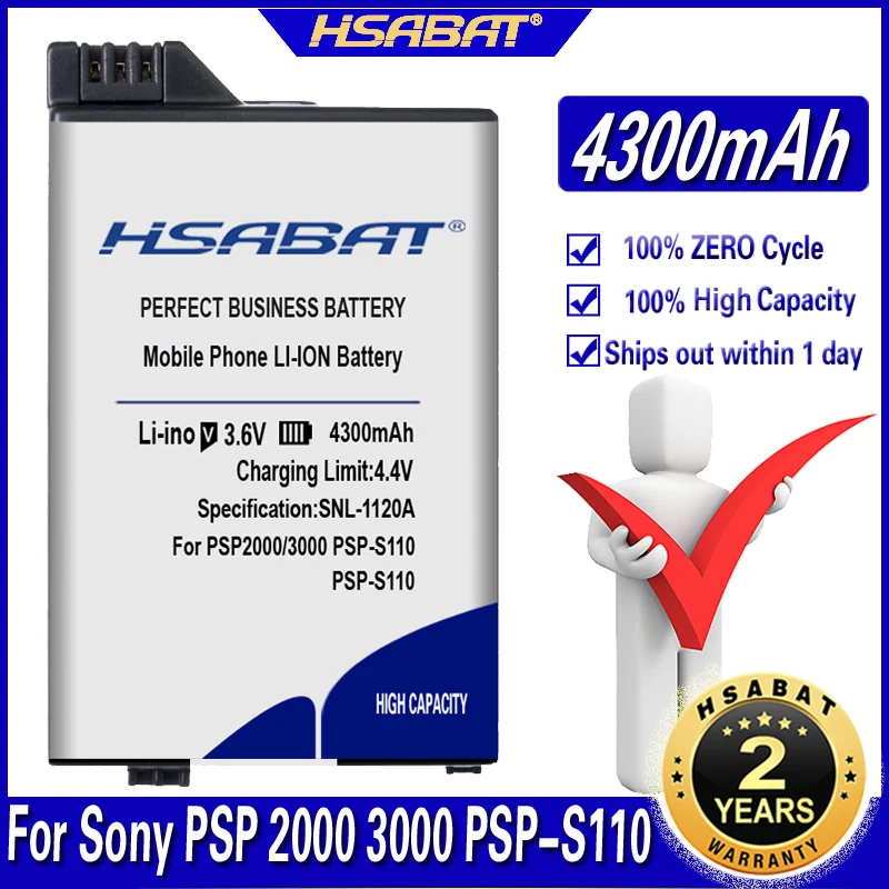 HSABAT بطارية 4300mAh لسوني PSP2000 PSP3000 PSP 2000 3000 3001 3002 2001 PSP-S110 غمبد بلاي ستيشن المحمولة تحكم