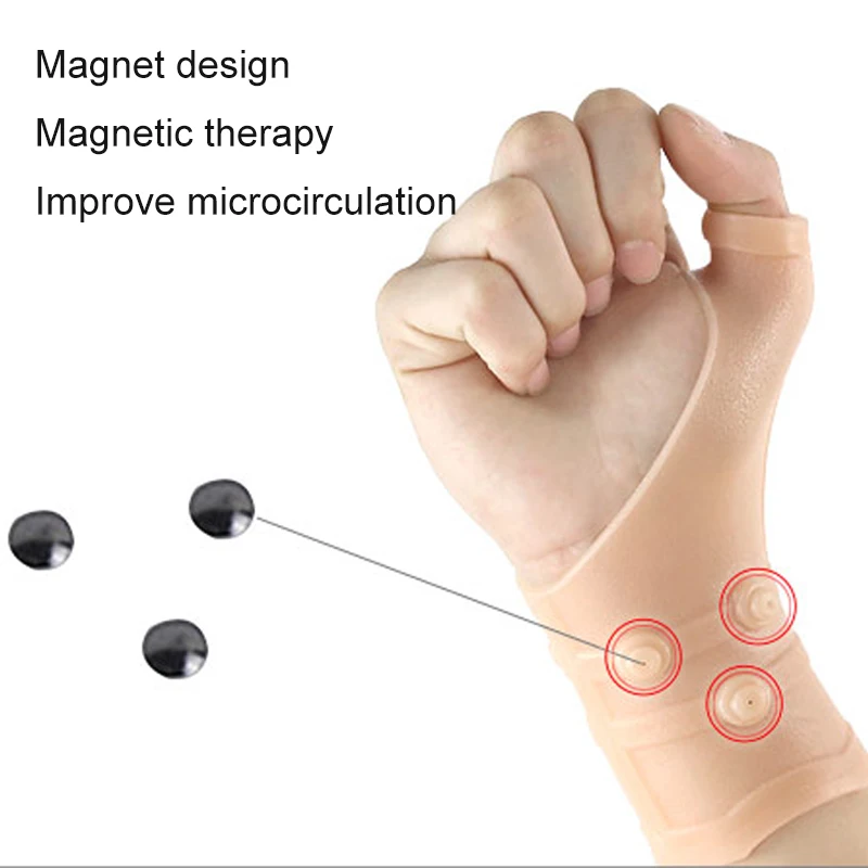 Gel Magnetic Wrist Compression Thumb Support Carpal Tunnel Elastic Silicone Wrist Support Brace Tenosynovitis Typing Pain