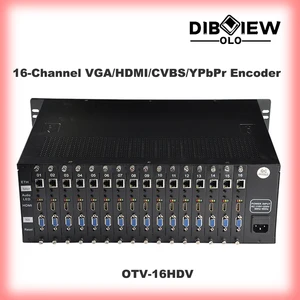 3U стойка OTV-16HDV провидео 16CH HDMI VGA CVBS YPbPr для потокового IPTV H.264 H.265 XT HLS RTMPs HTTP UDP ONVIF HD SD кодировщик