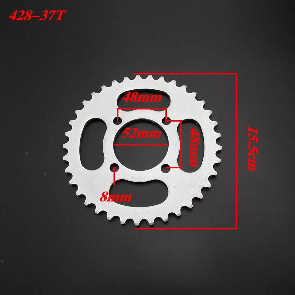 428 37T 48T Tooth 52mm Rear Chain Sprocket For Chinese ATV Quad Pit Dirt Bike Motorcycle Motor Moped