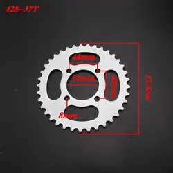 428 37T 48T Tooth 52mm Rear Chain Sprocket For Chinese ATV Quad Pit Dirt Bike Motorcycle Motor Moped