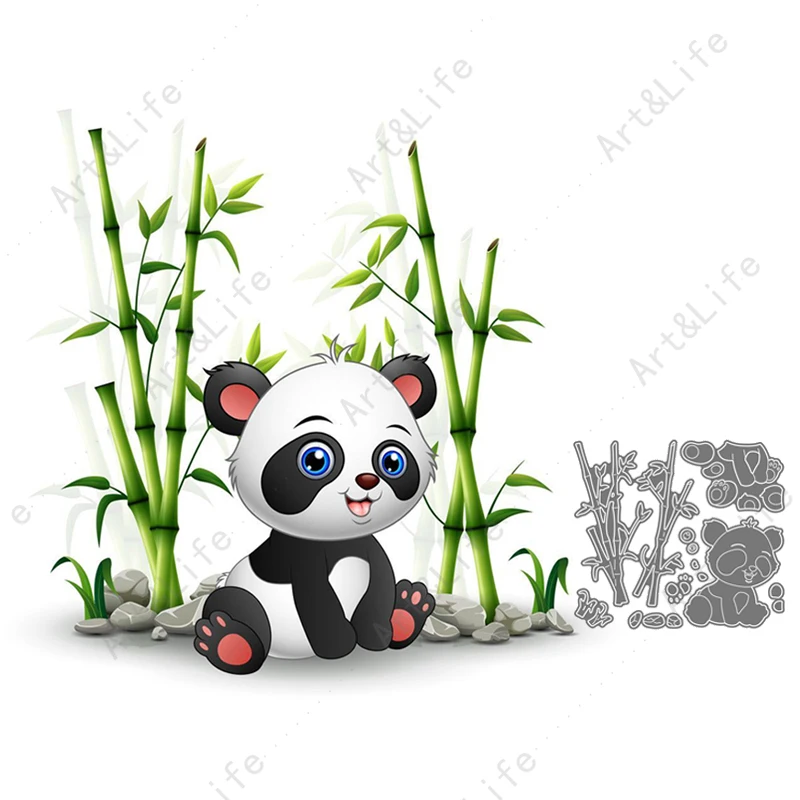 Cute Lovely Panda Hot New Metal Cutting Dies Stencils for Making Scrapbooking Papper Card Album Birthday Card Embossing Cut Dies