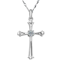 KOFSAC New Trendy 925 Sterling Silver Necklaces For Women Simple Personality Cross Pendant  Jewelry Lady Anniversary Accessories