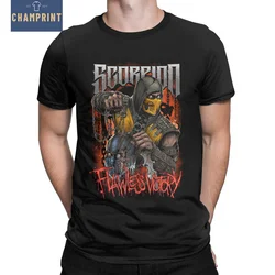 Novelty Scorpion Mortal Kombat T-Shirt for Men Round Collar Pure Cotton T Shirt Game Short Sleeve Tee Shirt Summer Tops