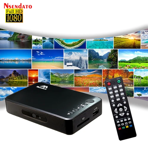 Imagen 2 del producto Mini reproductor multimedia Full HD Autoplay 1080P USB reproductor multimedia HDD externo con Cable HD VGA AV para disco SD U MKV RMVB