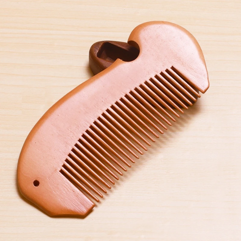 

100pcs/lot Customized Engraved Your Logo Natural Peach Wooden Comb Beard Comb Pocket Wood Comb