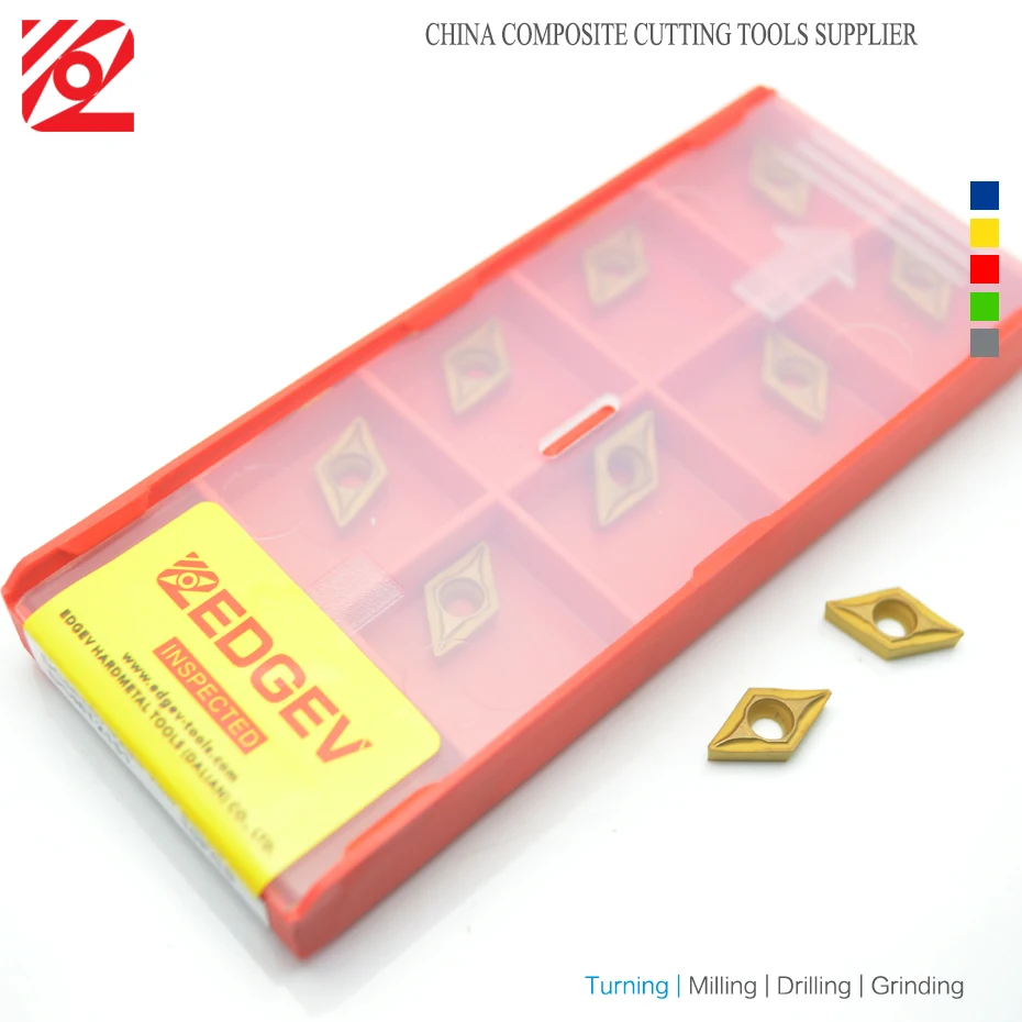 EDGEV-Herramienta de torneado interno de acero, 10 piezas, DCMT070204, DCMT070208, DCMT11T304, DCMT11T308, CNC, inserto de carburo Indexable