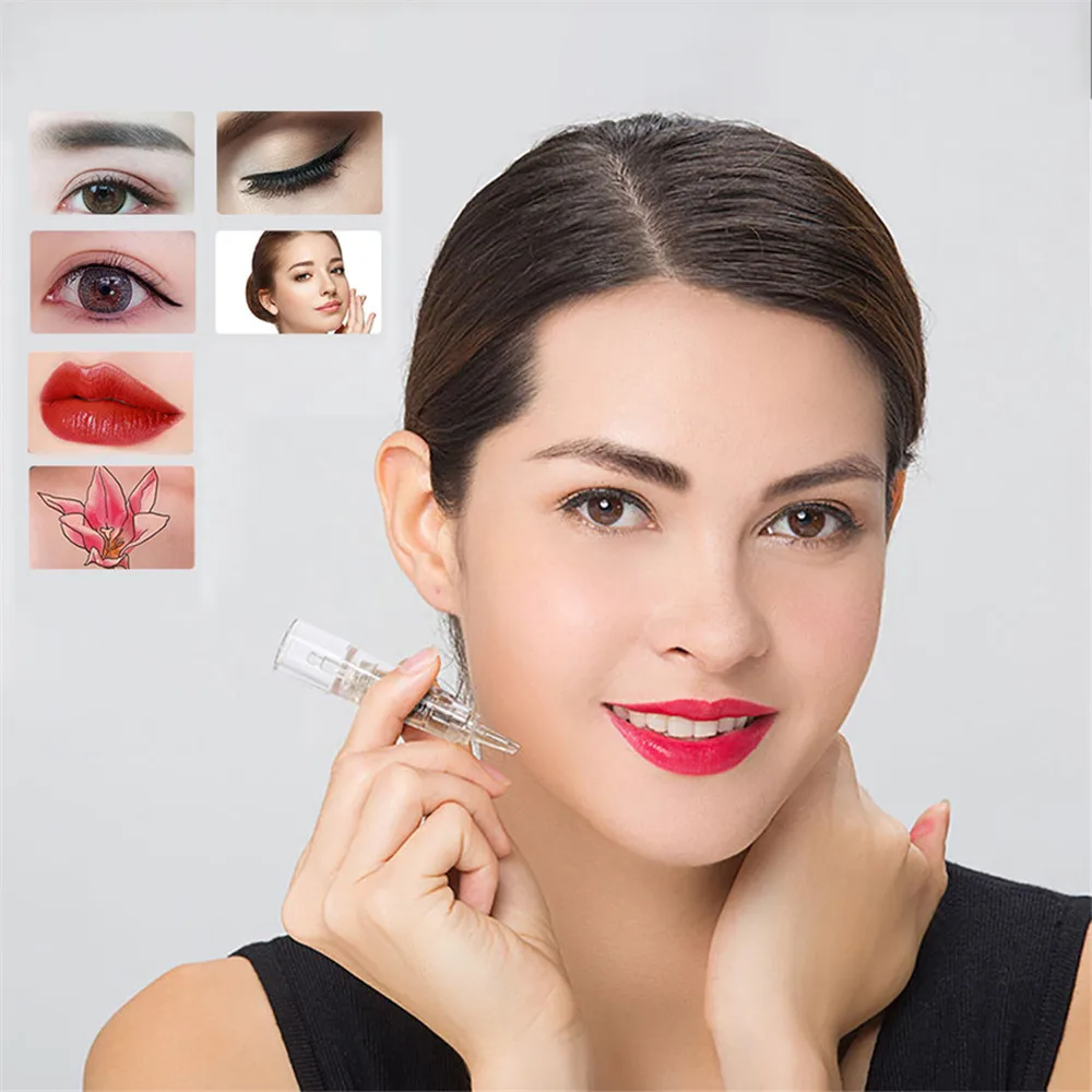 10PCS BIOMASER เข็มสักทิ้งแต่งหน้าถาวรเข็มเข็มสําหรับเครื่อง Eyebrow Tattoo Lip 1R,2R,3R,5R