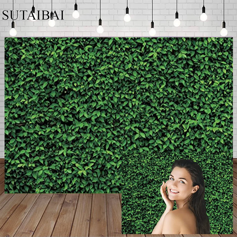 Green Leaves Nature Spring Theme Photo Background Wedding Birthday Party Newborn Baby Shower Photography Backdrops Decor Banner