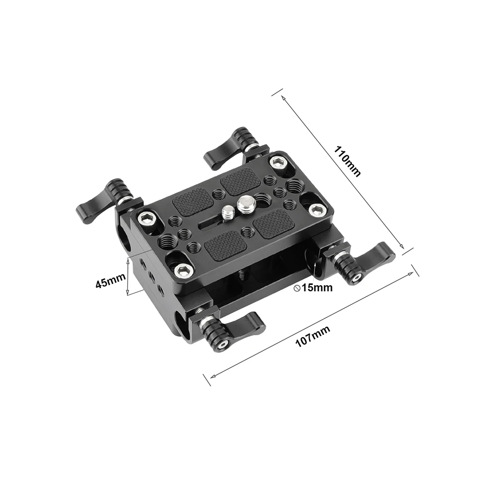 KIMRIG Camera Mounting Plate Tripod Monopod Mounting Base Plate With 15mm Rod Clamp Railblock For Rod Support / Dslr Rig Cage