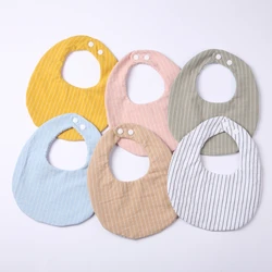 Waterproof Infant Plain Cravat Cotton Bibs Adjustable Snap Saliva Towel Sweet Feeding Apron Burp Cloth for Baby Boys Girls