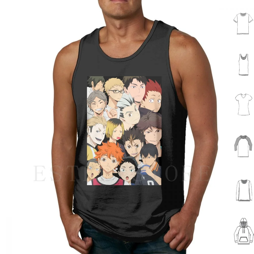 

 Tank Tops Vest Haikyu Terushima Ushijima Tsukishima Tendou Kenma Oikawa Kageyama Bokuto Tanaka Hinata