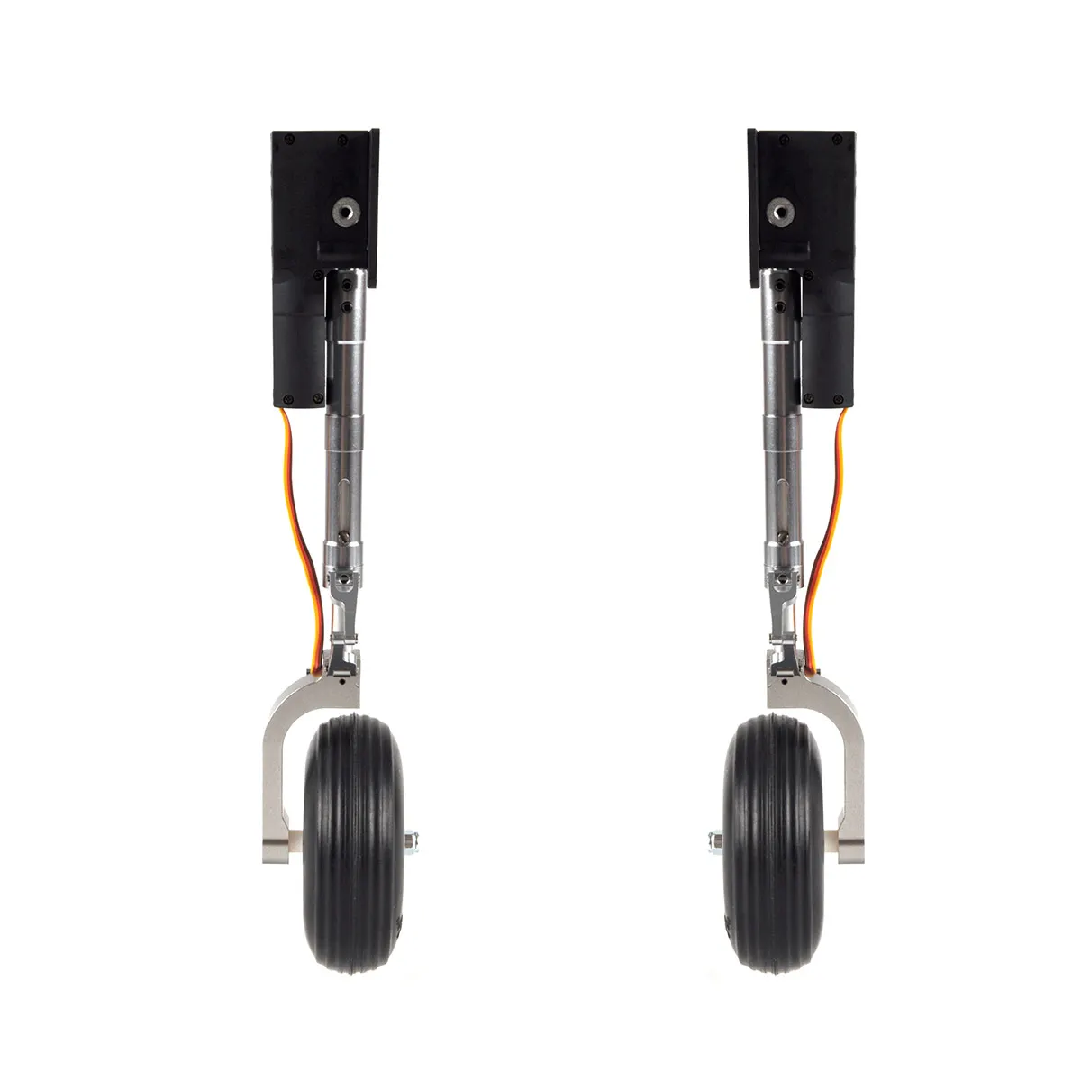 2pcs Main Retract Landing Gears Electric Servoless Retractable Bracket with Wheels for 5-6kg RC Airplane Model