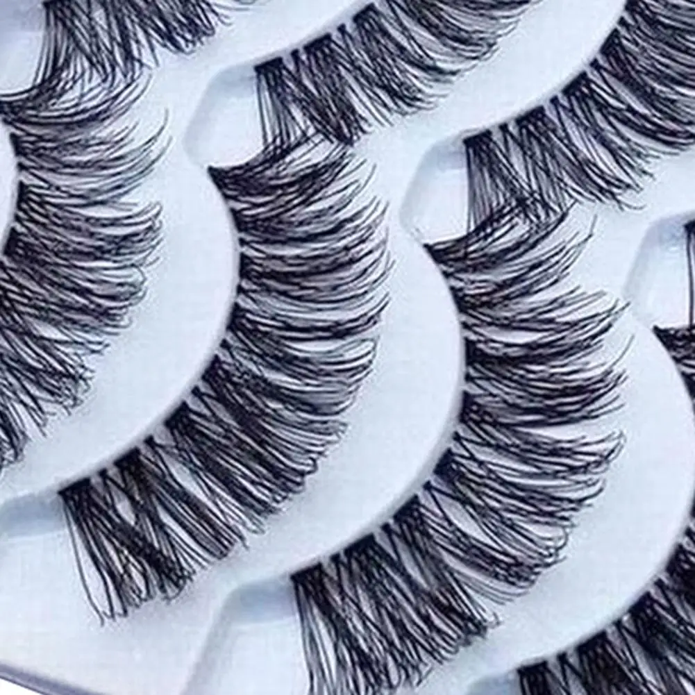 5Pairs Thick Long Eyelashes Set Eyelashes Extension 1cm - 1.5cm Look Eye Makeup Natural False Eyelashes Box Package