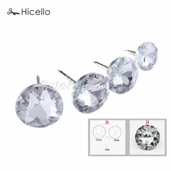 10pcs Crystal Nails Button Upholstery Glass Diamond Tacks Pins Knot 14mm/18mm/20mm/22mm Sewing Furniture Decoration Hicello