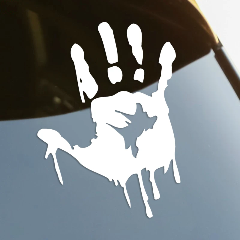 S61007 # Die-Cut Vinyl Decal HAND PRINT Car Sticker Waterproof Auto Decors on Car Body Bumper Rear Window