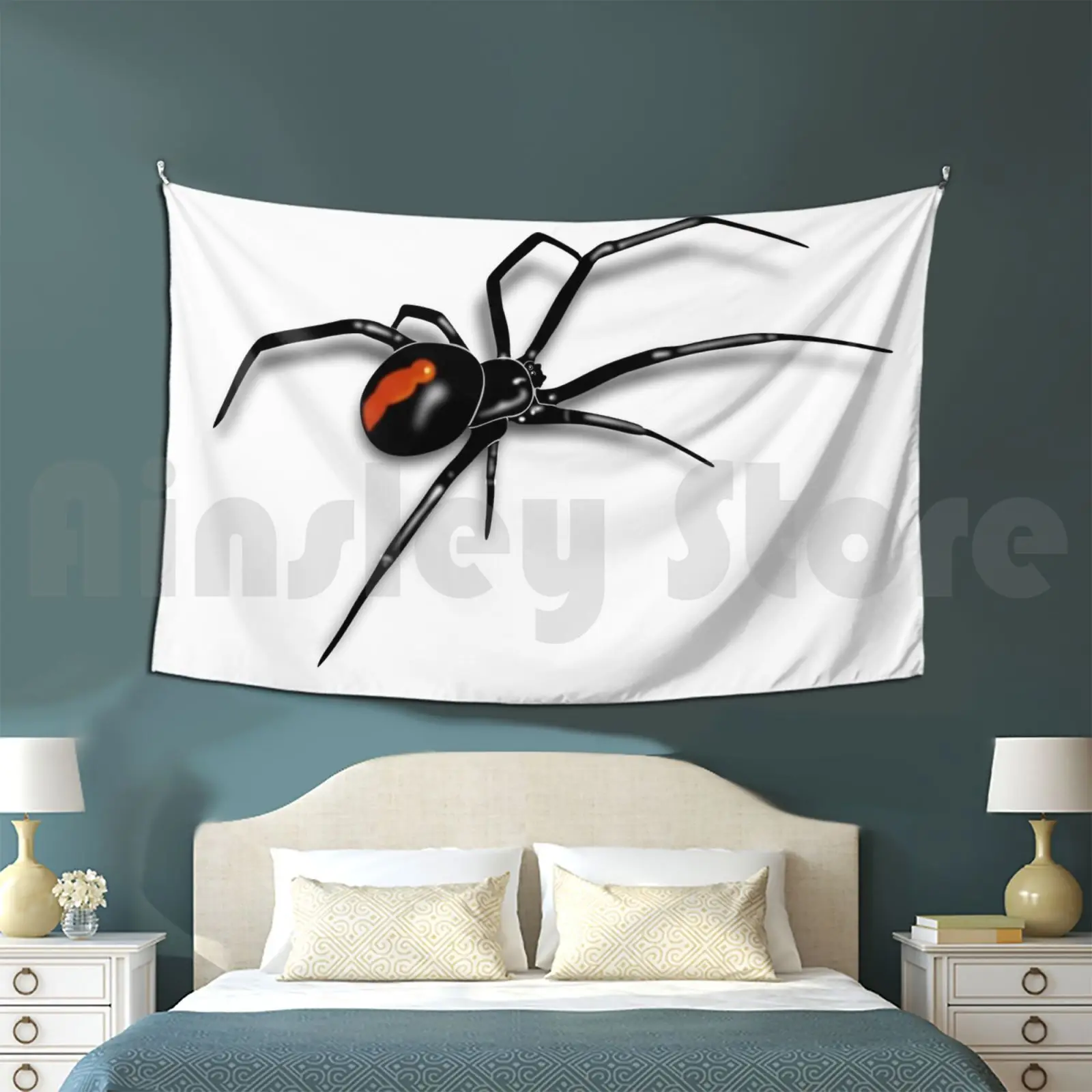 Black Spider Tapestry Background Wall Hanging Black Spider Spider Creepy Scary Red Spider Spider Tshirt Spider