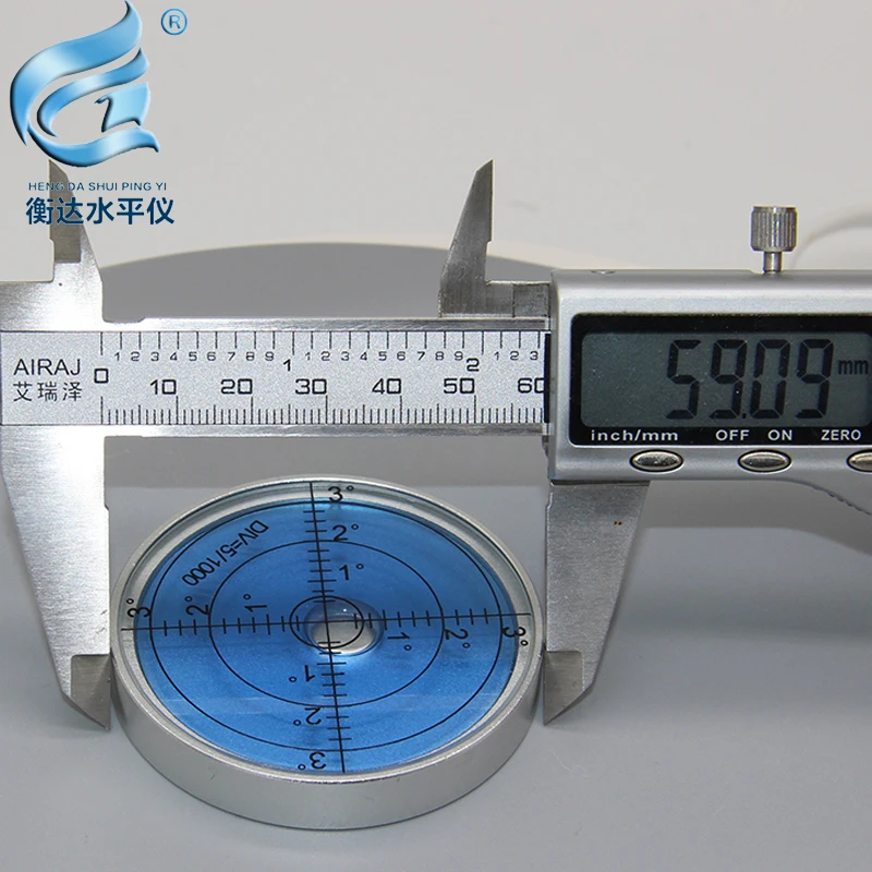 Livellomacchina magnetica bolla orizzontale ad alta precisione livella a bolla tonda spirito magnetico 60*10mm