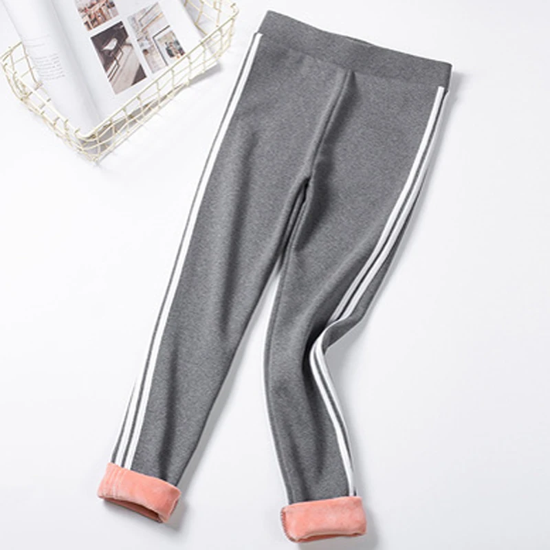 SofBeauForY Warme Frauen Plus Weiche Samt Winter Leggings Ankle-Länge Halten Warme Hohe Taille Weiß Deco Auf Zwei Seiten frauen Legging