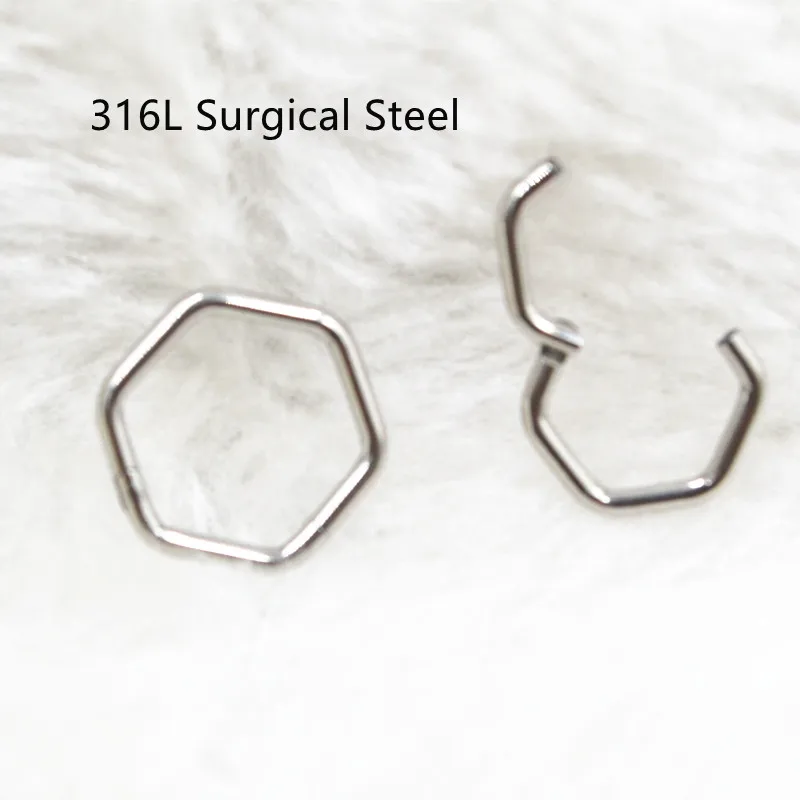 

50pcs/Lot 316L Surgical Steel Seamless Hinged Segment Ring 16G Nose Clicker Ear Cartilage Helix Ring Hoop Septum Rings