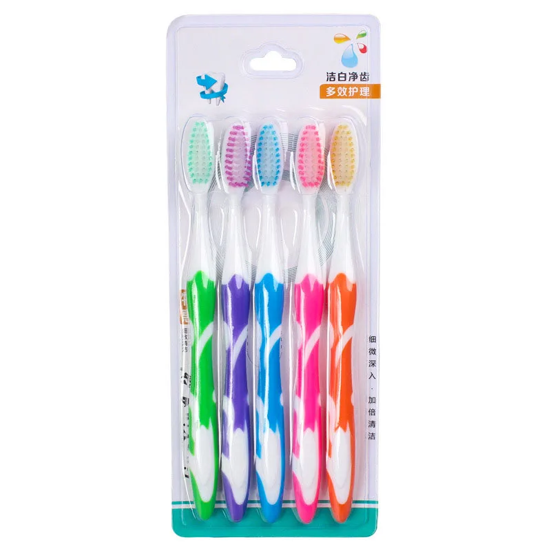 5 Toothbrushes Portable Soft Toothbrush Oral Care Brush Plastic Camping Travel Washing Tools