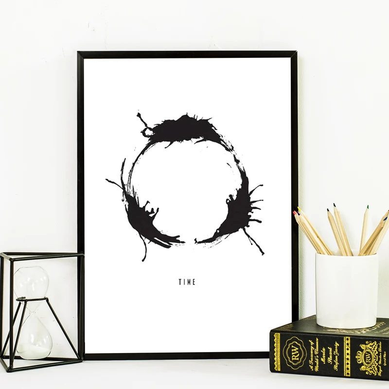 Time Arrival Alien Language Movie Fanart Prints Black and White Movie Poster Wall Art Canvas Painting Picture Living Room Decor