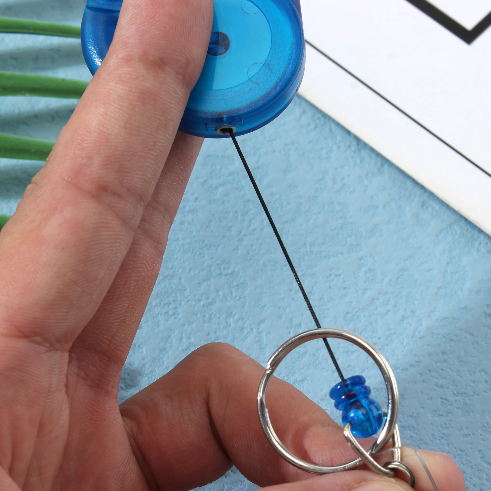 6 Color Carabiner Transparent Solid Color Plastic Telescopic Easy-Pull Buckle Creative Keychain Student Nurse Card Holder