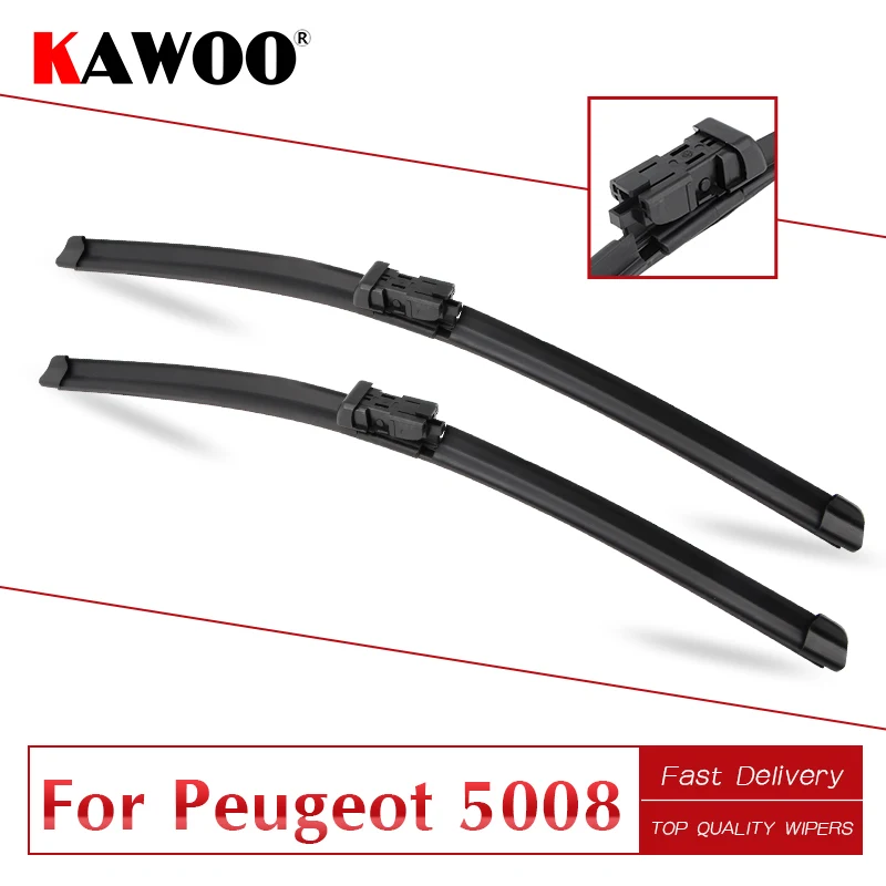 

KAWOO For Peugeot 5008 32"28"R ,Car Windcreen Wiper Blades Soft Rubber 2009 2010 2011 2012 2013 2014 2015 Fit Push Button Arm