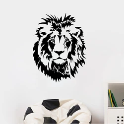 Lion Head Wall Decal Car Vinyl Wall Sticker Animal Poster Decoration For Boys Bedroom Living Room Office Home Laptop Decor