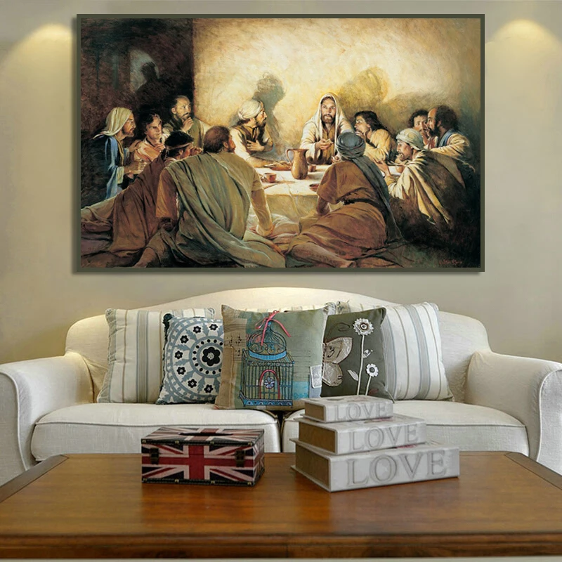 

Classical Posters and Prints Wall Art Canvas Painting Jesus in the Last Dinner Decorative Painting for Living Room Home Decor