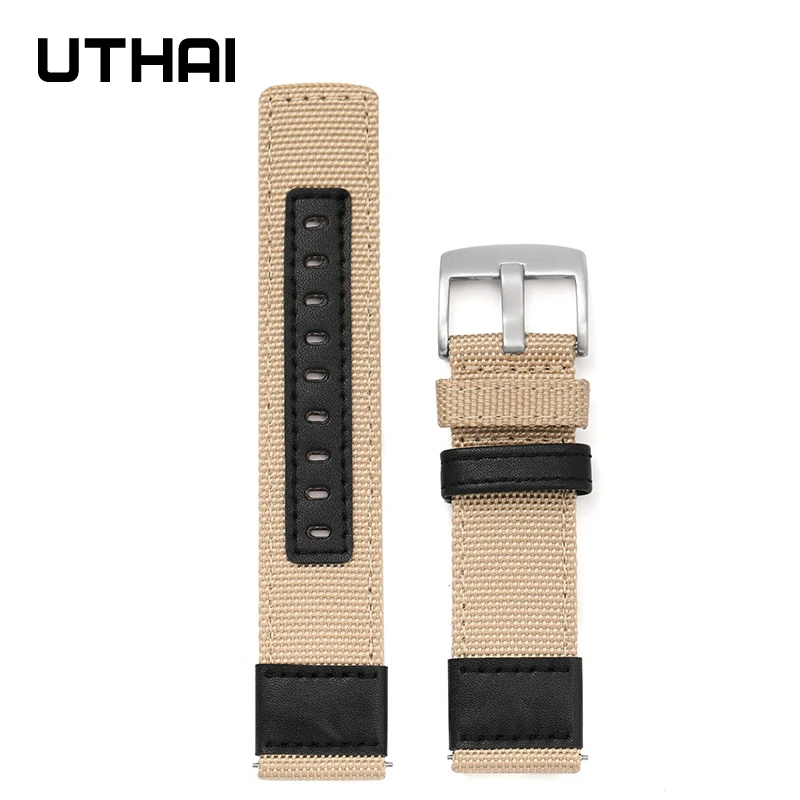 Watchbands 18mm 24mm 22mm 20mm watch strap Nylon leather extension strap For Samsung S3/Huami Canvas strap