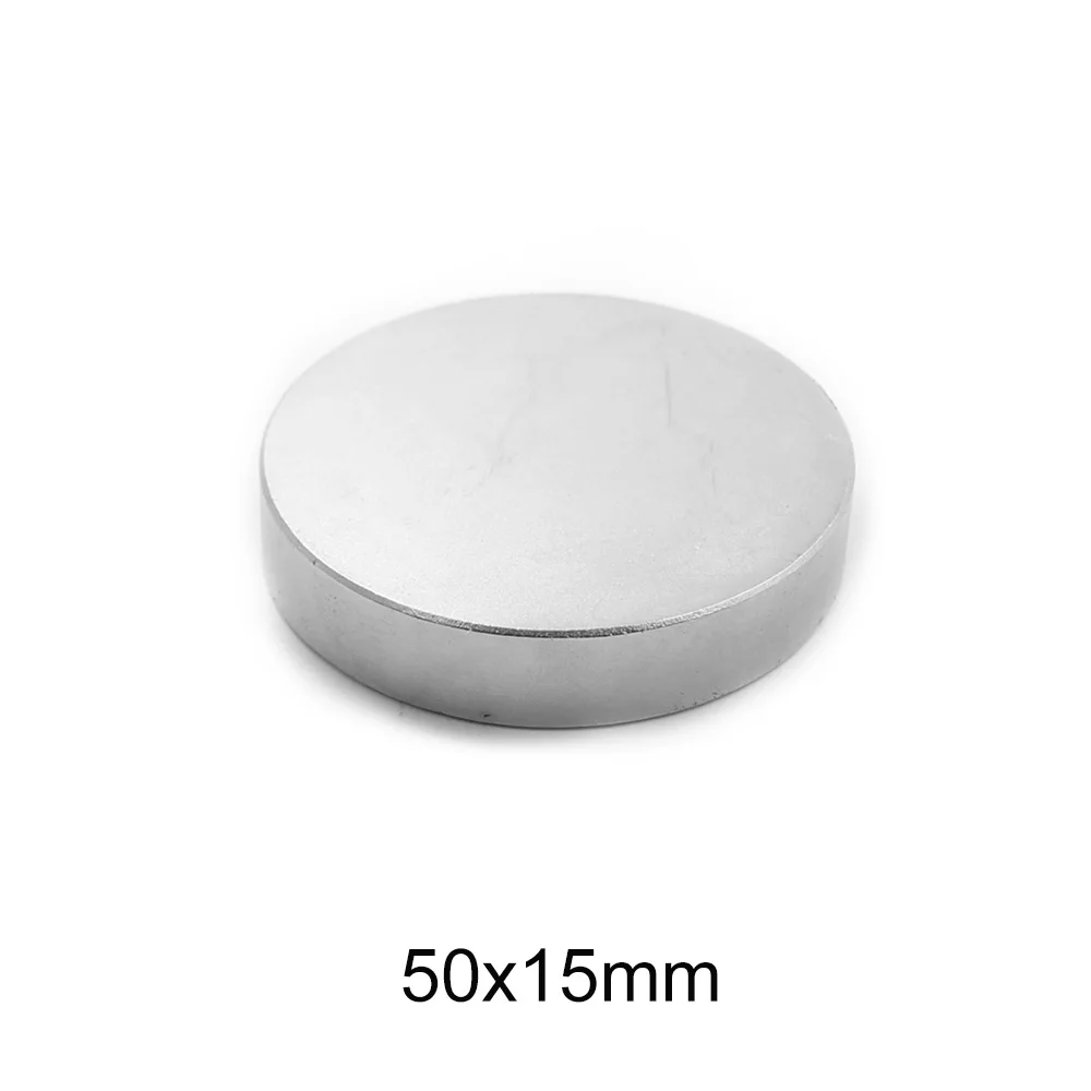 

1/2PCS 50x15 MM Big Round Powerful Magnetic magnets 50mm X 15mm Neodymium Magnet Disc 50x15mm N35 Rare Earth Magnet Strong 50*15