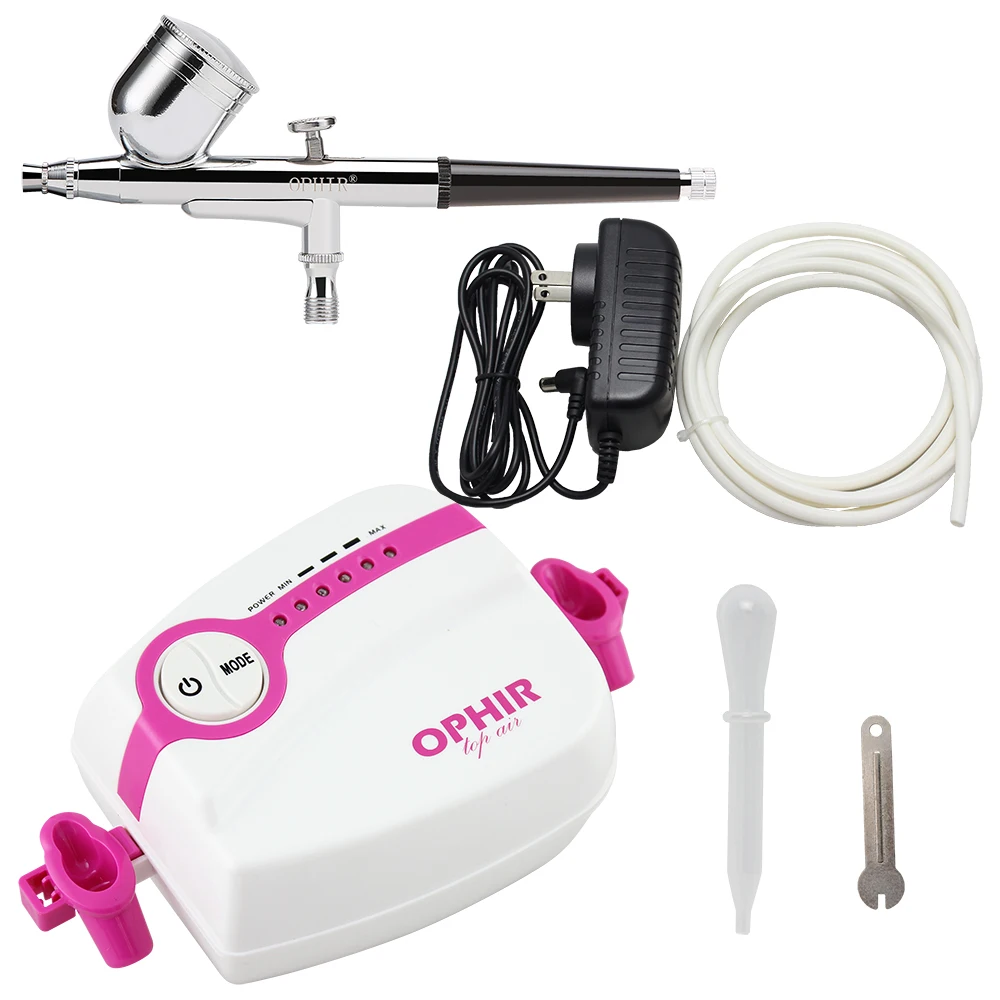 

OPHIR 0.3mm Dual Action Airbrush Kit with 5-Speed Adjustable Air Compressor for Cake Decorating Airbrushing Hobby _AC094W+AC004