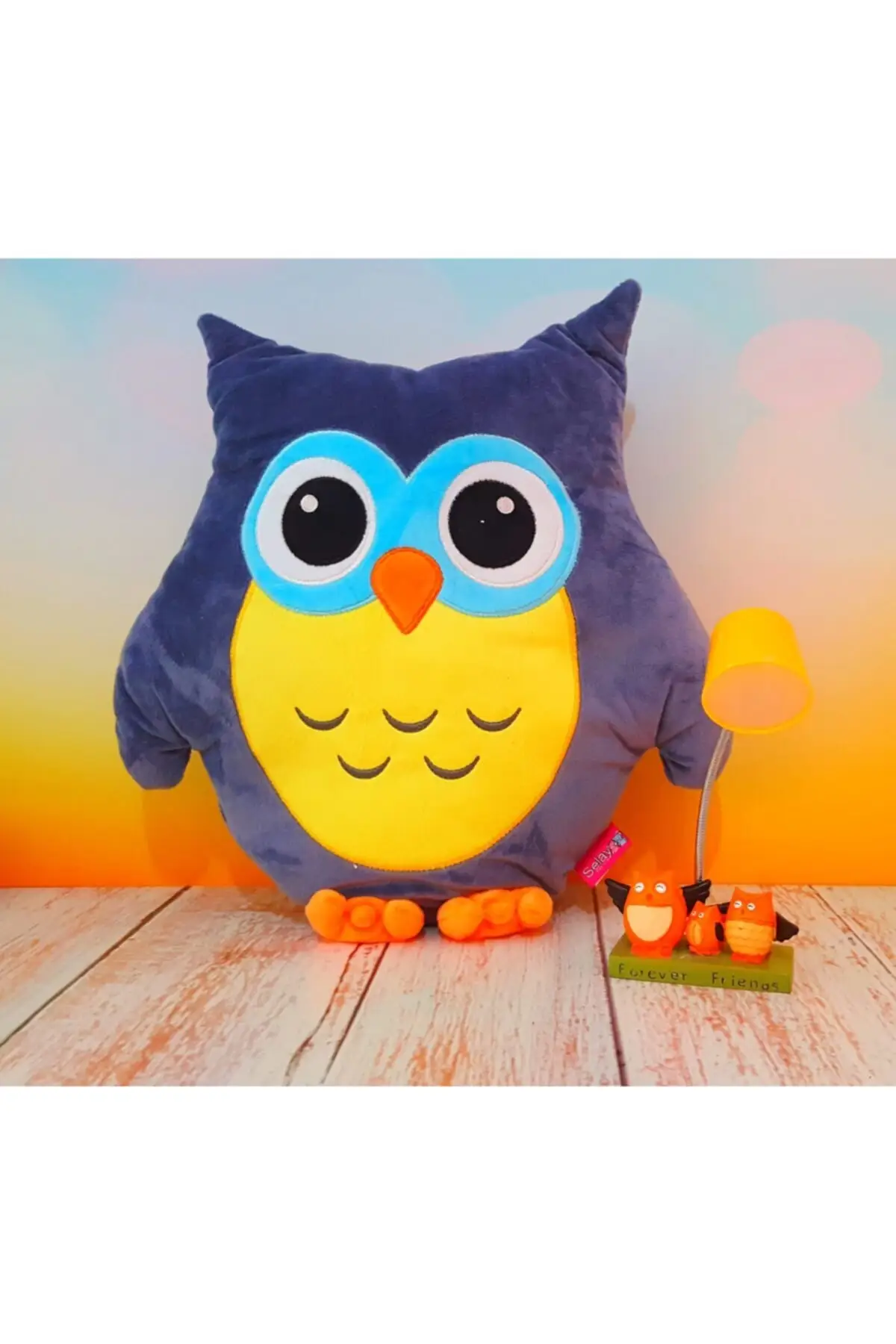 

Best Friends Owls Table Lamp And Cute Owl Pillow Set of 2 Gifts For Friend Home Office Decoration Soft Cotton Filled 35x30 Size