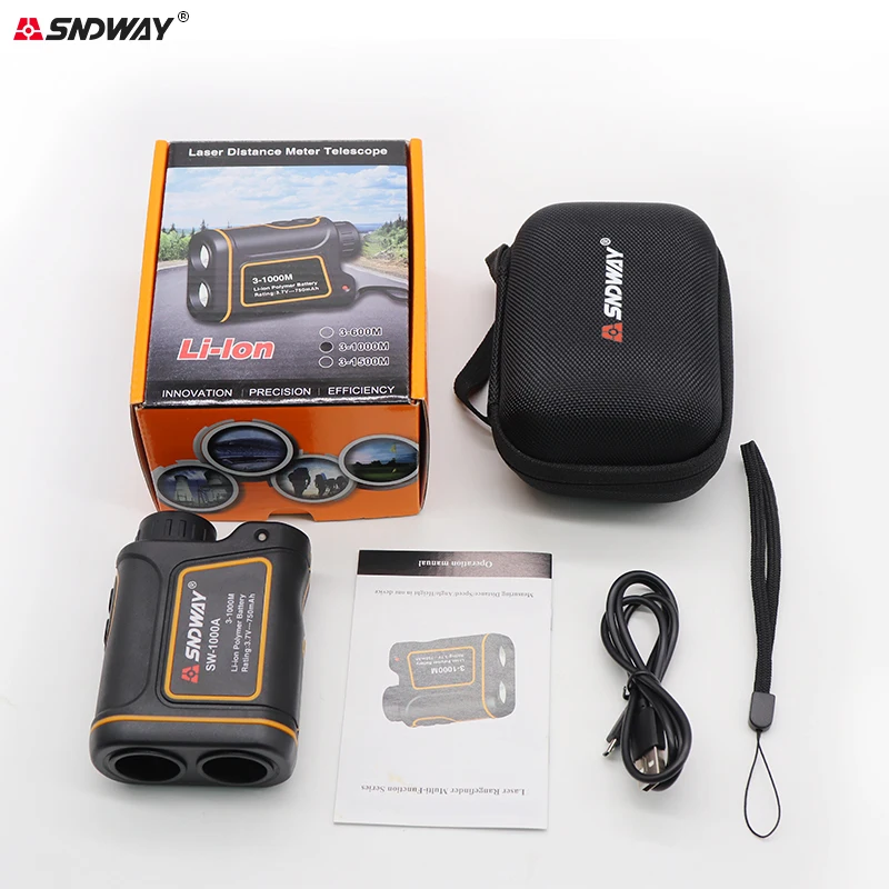 Telescopio telemetro SNDWAY 600M 1000M 1500M misuratore di distanza Laser per caccia monoculare Golf Range Finder misura di nastro