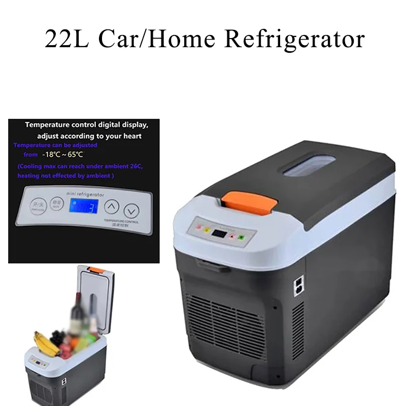 

22L Car Refrigerator Mini Fridges DC12/24V Freezer Cooler Heater Keep Warm Fresh AC110/220V for Home Pinic Camping Refrigerator