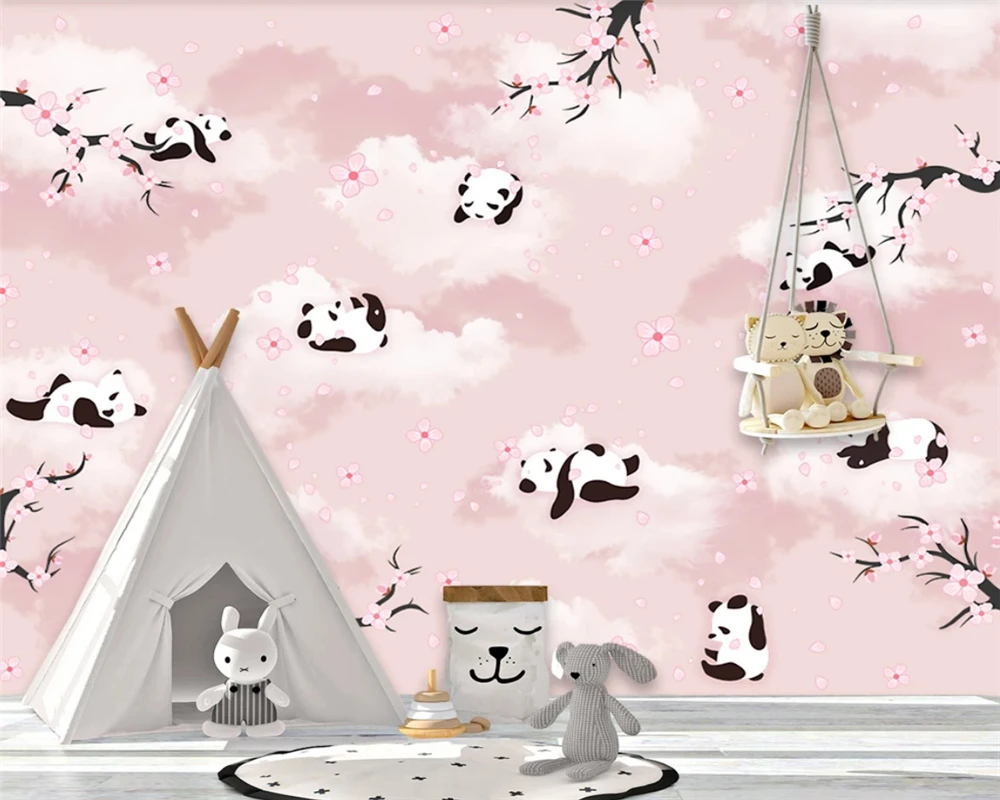 

mural Customized modern beautiful silky stereo wallpaper Panda background papel de parede wall paper home decor papier peint3D